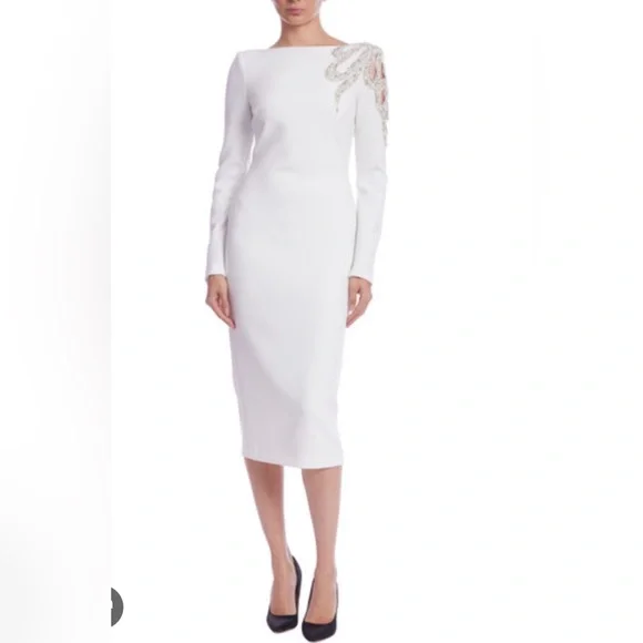 Badgley Mischka | Dresses | Badgley Mischka Long Sleeve Boat Neck Embellish Midi Dress White Size 8 Nwt | Poshmark Badgley Mischka | Dresses | Badgley Mischka Long Sleeve Boat Neck Embellish Midi Dress White Size 8 Nwt | Poshmark